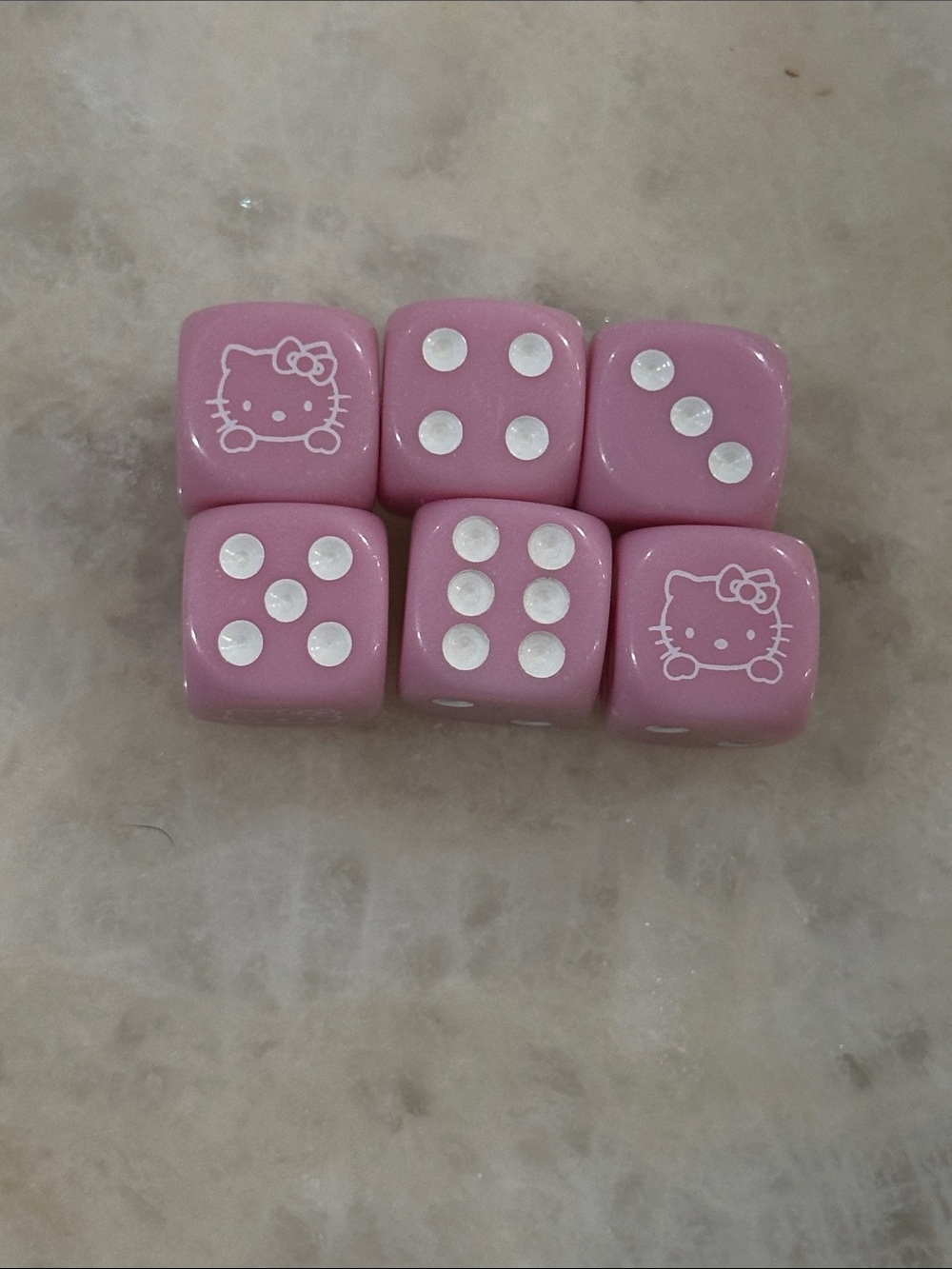 Hello Kitty Pink Dice Game Set with White Pips